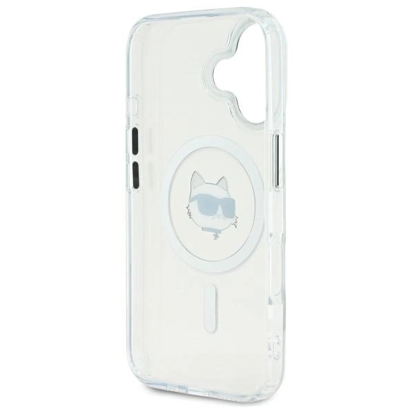 Karl Lagerfeld IML Metal Choupette Head MagSafe iPhone 16 Case - Whiteeng