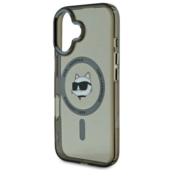 Karl Lagerfeld IML Metal Choupette Head MagSafe iPhone 16 Case - Blackeng