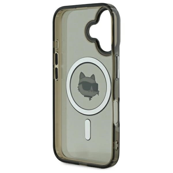 Karl Lagerfeld IML Metal Choupette Head MagSafe iPhone 16 Case - Blackeng