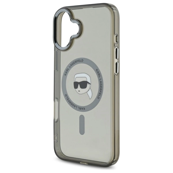 Karl Lagerfeld IML Metal Karl Head MagSafe iPhone 16 Case - Blackeng