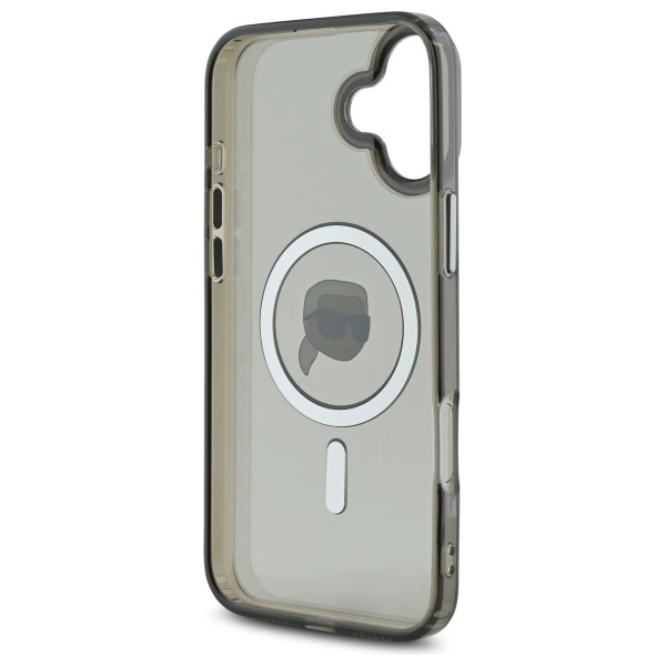 Karl Lagerfeld IML Metal Karl Head MagSafe iPhone 16 Case - Blackeng