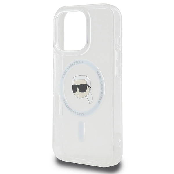 Karl Lagerfeld IML Metal Karl Head MagSafe Case for iPhone 16 Pro Max - Whiteeng