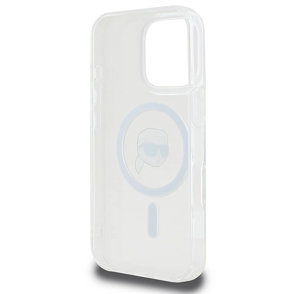 Karl Lagerfeld IML Metal Karl Head MagSafe Case for iPhone 16 Pro Max - Whiteeng