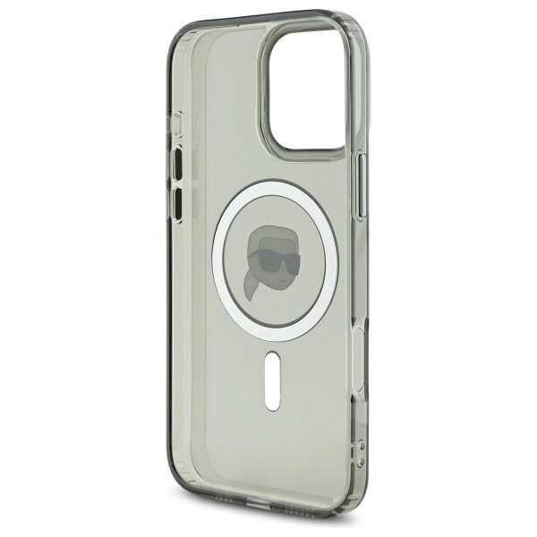 Karl Lagerfeld IML Metal Karl Head MagSafe Case for iPhone 16 Pro Max - Blackeng