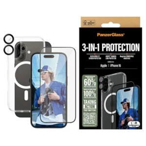 PanzerGlass Bundle 3in1 iPhone 16 6.1" D3O Hardcase + Screen Protector UWF+ Lens B1291+2861+1283eng