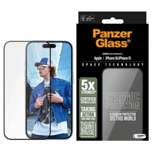 PanzerGlass Ceramic Screen Protector iPhone 16 6.1" Ultra-Wide Fit 2853eng