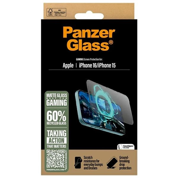 PanzerGlass Gaming Screen Protector iPhone 16 6.1" Ultra-Wide Fit 2857eng