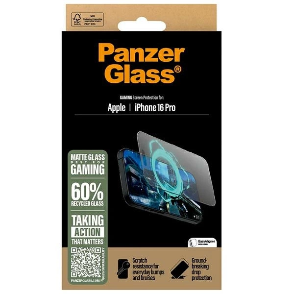 PanzerGlass Gaming Screen Protector iPhone 16 Pro 6.3" Ultra-Wide Fit 2858eng