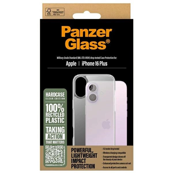 178000_4 PanzerGlass HardCase iPhone 16 Plus 6.7" Clear/Transparent 1289eng