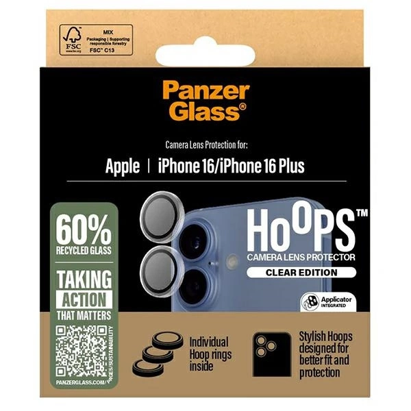 178013_4 PanzerGlass Hoops Transparent Lens Protector iPhone 16 6.1" / 16 Plus 6.7" 1285eng