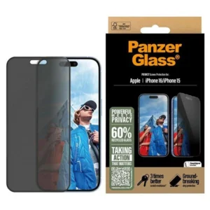 PanzerGlass Privacy Screen Protector iPhone 16 6.1" Ultra-Wide Fit P2861eng
