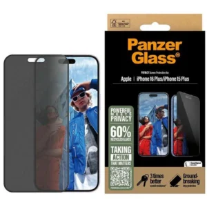 PanzerGlass Privacy Screen Protector iPhone 16 Plus 6.7" Ultra-Wide Fit P2863eng