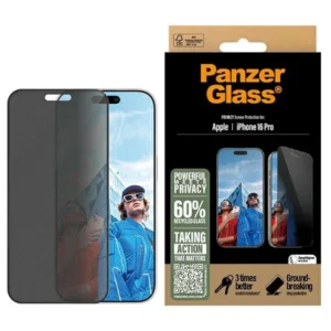 PanzerGlass Privacy Screen Protector iPhone 16 Pro 6.3" Ultra-Wide Fit P2862eng