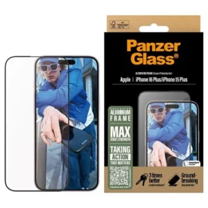 PanzerGlass Screen Protector Aluminum Frame iPhone 16 Plus 6.7" Ultra-Wide Fit 2851eng