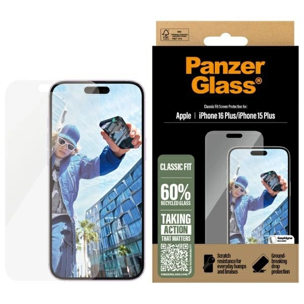 PanzerGlass Screen Protector iPhone 16 Plus 6.7" Classic Fit 2875eng