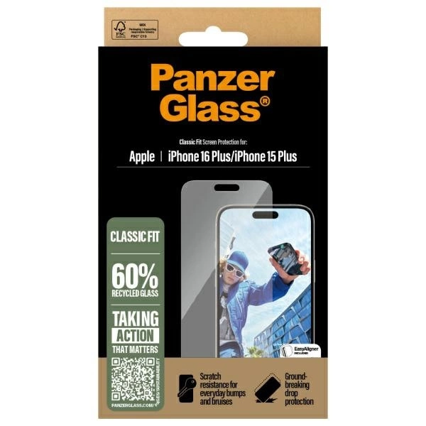 PanzerGlass Screen Protector iPhone 16 Plus 6.7" Classic Fit 2875eng