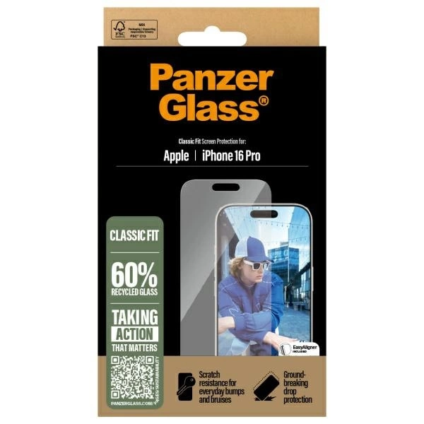 178033_4 PanzerGlass Screen Protector iPhone 16 Pro 6.3" Classic Fit 2874eng