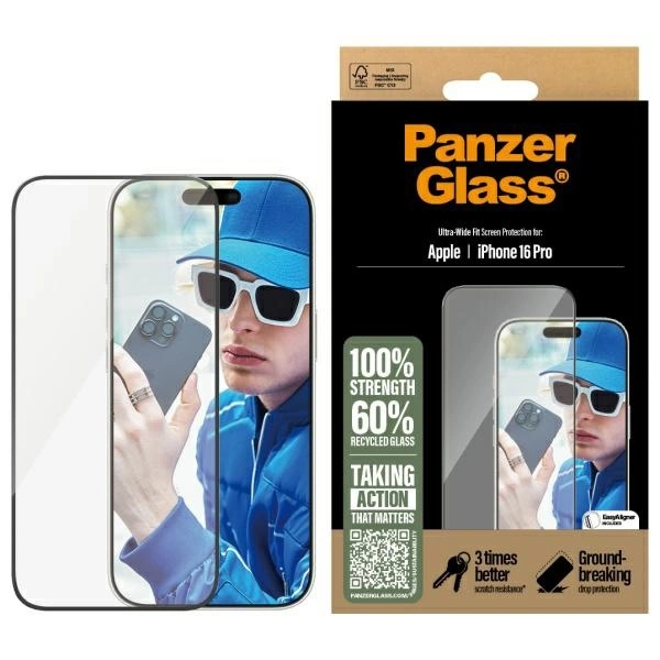 178034_1 PanzerGlass Screen Protector iPhone 16 Pro 6.3" Ultra-Wide Fit 2862eng
