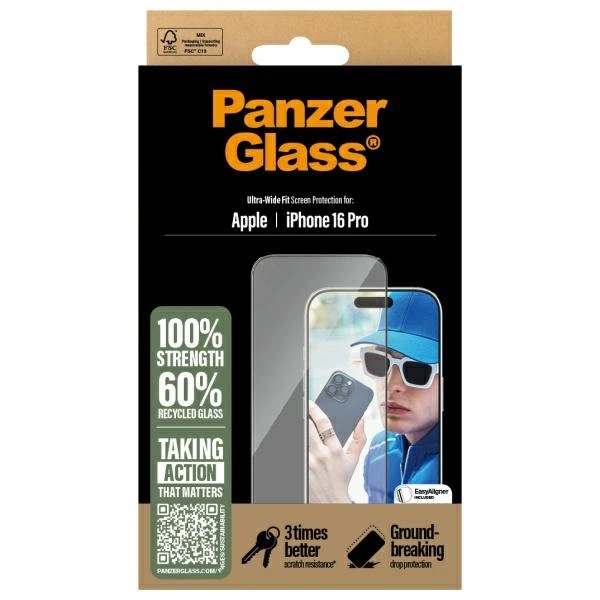 178034_4 PanzerGlass Screen Protector iPhone 16 Pro 6.3" Ultra-Wide Fit 2862eng