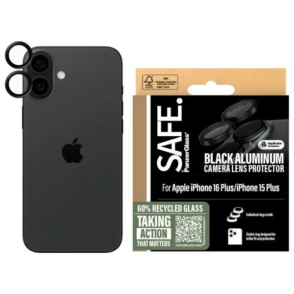 SAFE by PanzerGlass iPhone 16 6.1" / 16 Plus 6.7" Lens Protector black/black SAFE95890eng
