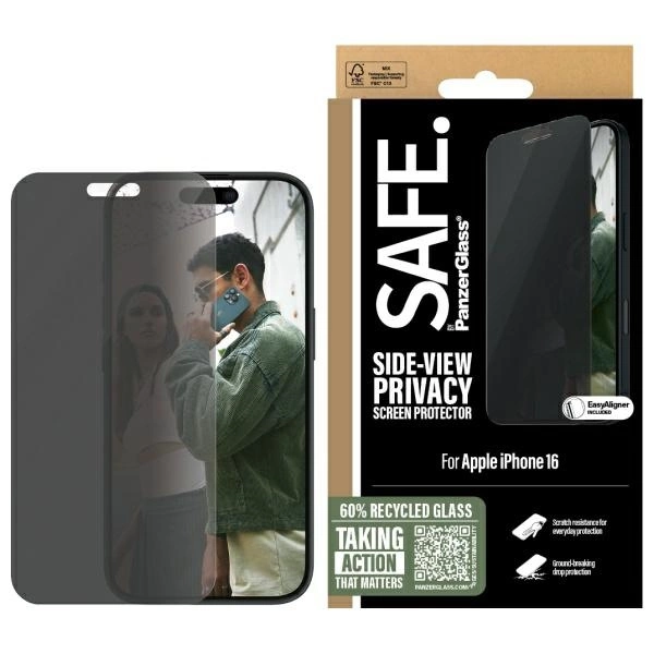 SAFE by PanzerGlass iPhone 16 6.1" Privacy Screen Protector Ultra-Wide Fit SAFEP95875eng