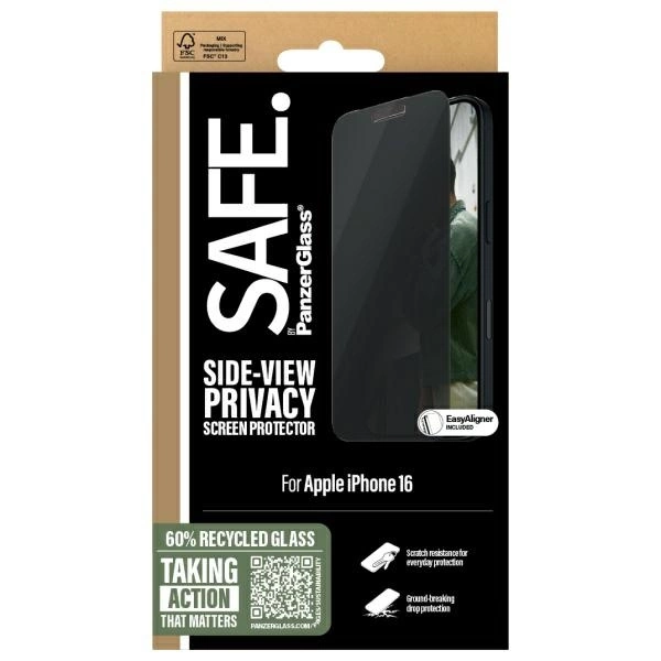 SAFE by PanzerGlass iPhone 16 6.1" Privacy Screen Protector Ultra-Wide Fit SAFEP95875eng
