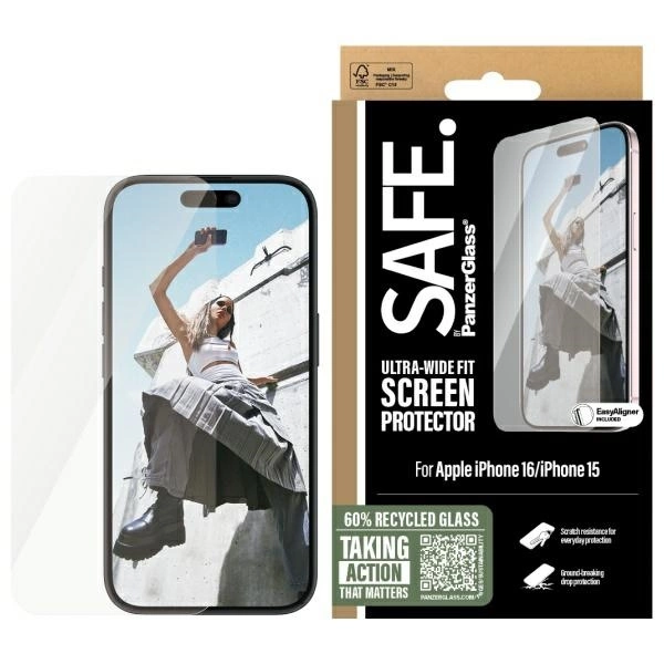 SAFE by PanzerGlass iPhone 16 6.1" Screen Protector Ultra-Wide Fit SAFE95875eng