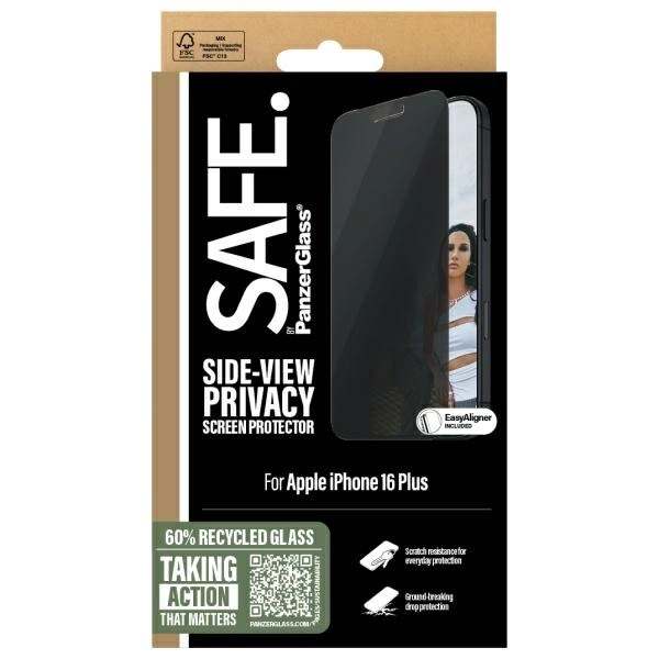 SAFE by PanzerGlass iPhone 16 Plus 6.7" Privacy Screen Protector Ultra-Wide Fit SAFEP95877eng