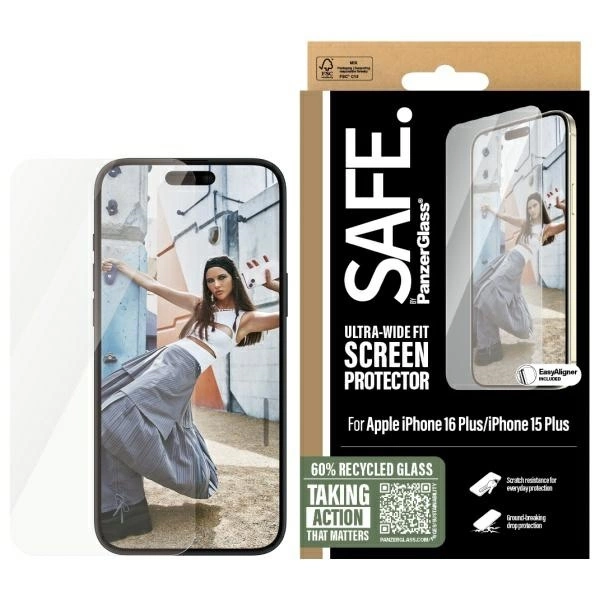 SAFE by PanzerGlass iPhone 16 Plus 6.7" Screen Protector Ultra-Wide Fit SAFE95877eng