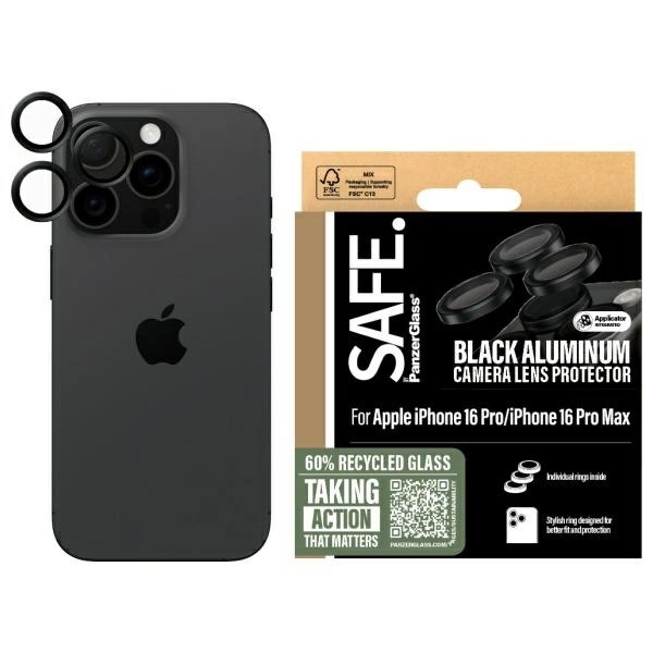SAFE by PanzerGlass iPhone 16 Pro 6.3" / 16 Pro Max 6.9" Lens Protector black/black SAFE95891eng