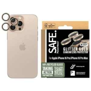 SAFE by PanzerGlass iPhone 16 Pro 6.3" / 16 Pro Max 6.9" Lens Protector gold/glitter gold SAFE95895eng