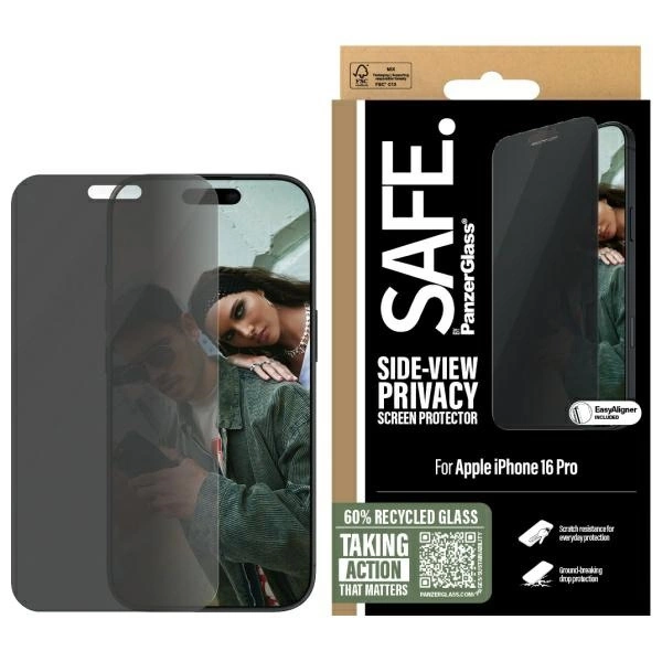 SAFE by PanzerGlass iPhone 16 Pro 6.3" Privacy Screen Protector Ultra-Wide Fit SAFEP95876eng