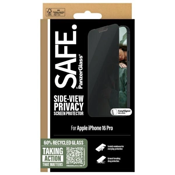 SAFE by PanzerGlass iPhone 16 Pro 6.3" Privacy Screen Protector Ultra-Wide Fit SAFEP95876eng