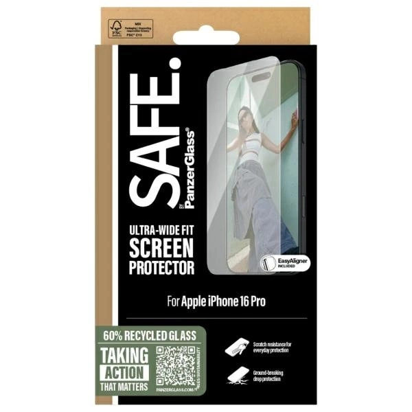 SAFE by PanzerGlass iPhone 16 Pro 6.3" Screen Protector Ultra-Wide Fit SAFE95876eng