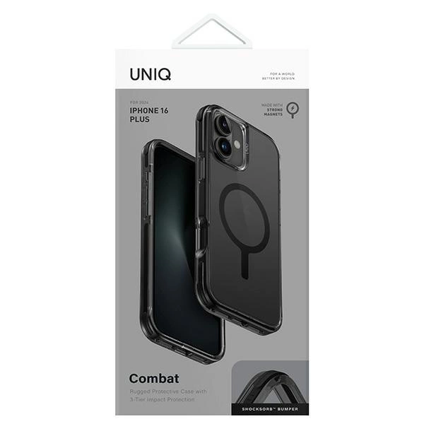 Uniq Combat iPhone 16 Plus 6.7" case Magclick Charging black/carbon blackeng