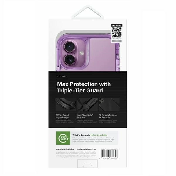 Uniq Combat iPhone 16 Plus 6.7" Magclick Charging case pink/grape pinkeng