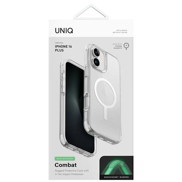 Uniq Combat iPhone 16 Pro 6.3" Magclick Charging case white/lume whiteeng