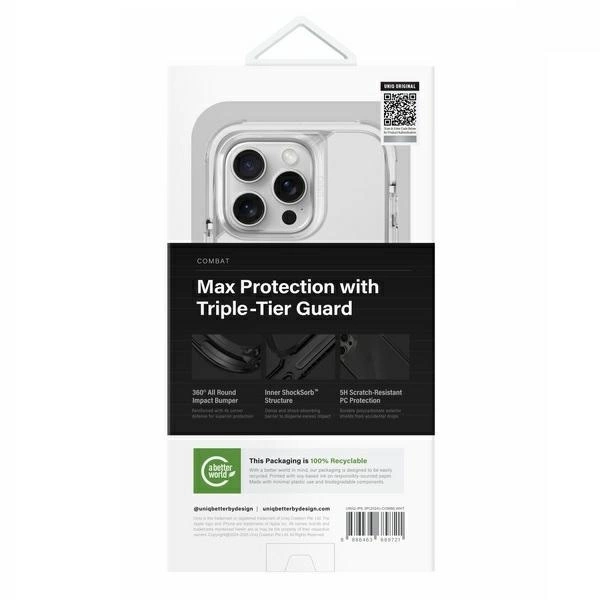 Uniq Combat iPhone 16 Pro 6.3" Magclick Charging case white/lume whiteeng