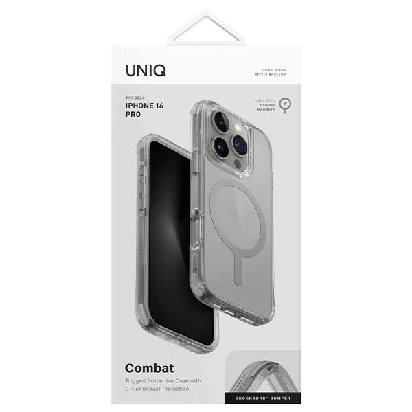 Uniq Combat iPhone 16 Pro 6.3" Magclick Charging case gray/stone grayeng