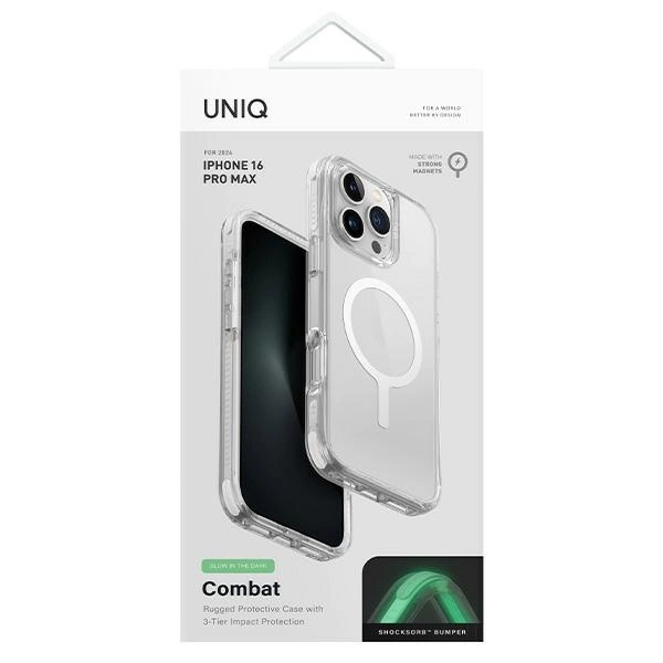 Uniq Combat iPhone 16 Pro Max 6.9" Magclick Charging case white/lume whiteeng