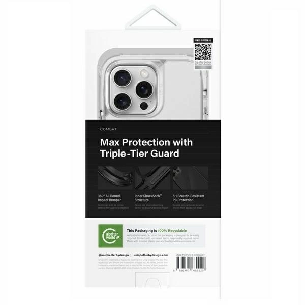 Uniq Combat iPhone 16 Pro Max 6.9" Magclick Charging case white/lume whiteeng
