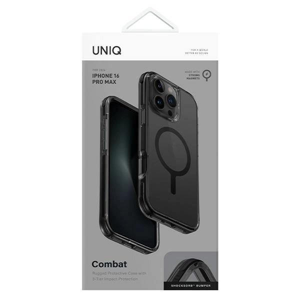 Uniq Combat iPhone 16 Pro Max 6.9" case Magclick Charging black/carbon blackeng