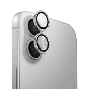 Uniq Optix Aluminum Camera Lens Protector iPhone 16 6.1" / 16 Plus 6.7" white shimmer camera lens glass with applicatoreng