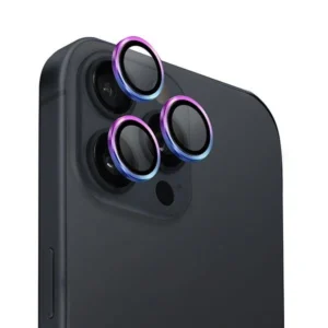 Uniq Optix Aluminum Camera Lens Protector iPhone 16 Pro 6.3" / 16 Pro Max 6.9" iridescent camera lens glass with applicatoreng