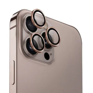 Uniq Optix Aluminum Camera Lens Protector iPhone 16 Pro 6.3" / 16 Pro Max 6.9" taupe gold camera lens glass with applicatoreng