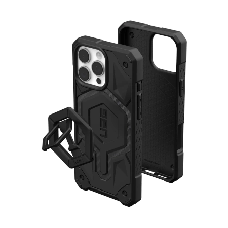 UAG Monarch Pro Magsafe Bundle Case with Magnetic Ring Stand for iPhone 16 Pro Max - Blackeng