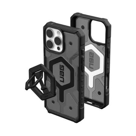 UAG Pathfinder Clear Magsafe Bundle Case with Magnetic Ring Stand for iPhone 16 Pro Max - Blackeng