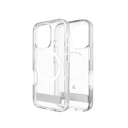ZAGG Crystal Palace Snap Kickstand MagSafe Case with Stand for iPhone 16 Pro - Cleareng