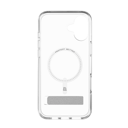 ZAGG Crystal Palace Snap Kickstand MagSafe Case for iPhone 16 Plus - Cleareng