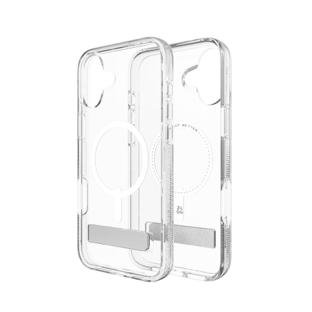 ZAGG Crystal Palace Snap Kickstand MagSafe Case for iPhone 16 Plus - Cleareng